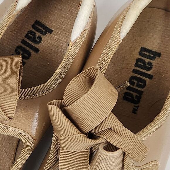 BALERA Tan Elastic Strap Bow Beginner Tap Dancing Shoes Little Girl's SZ 12.5C - Picture 11 of 12
